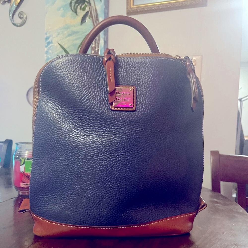 Dooney & Bourke Blue/BrownBackpack Style Bag Sophisticated Style